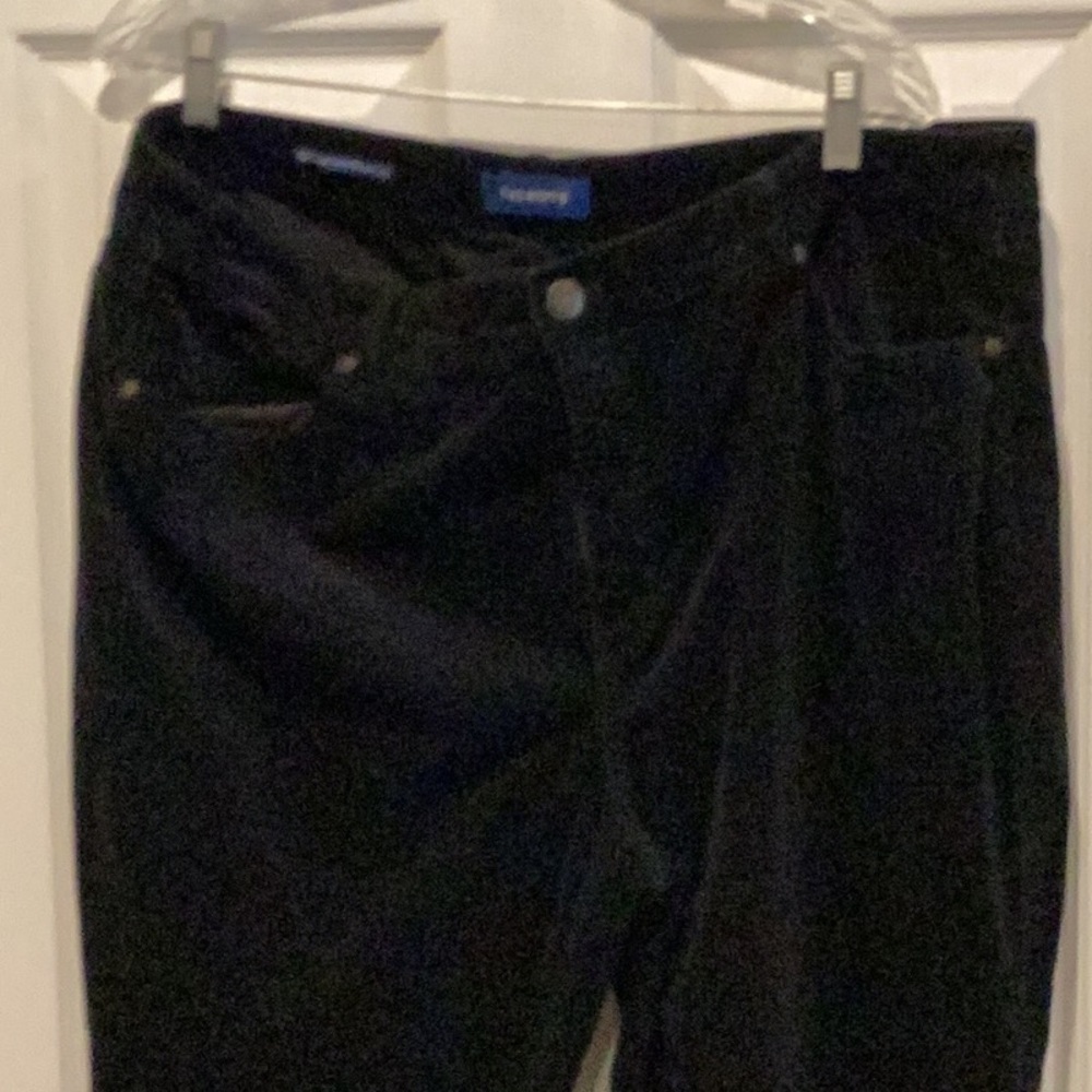 Talbots Midnight black velvety cord high waisted straight leg pants